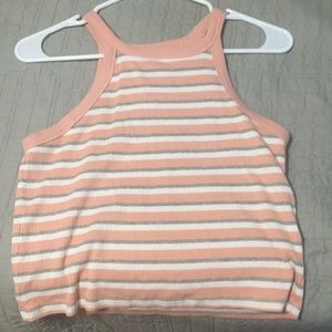 Pink stripe halter top